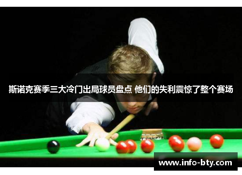 斯诺克赛季三大冷门出局球员盘点 他们的失利震惊了整个赛场