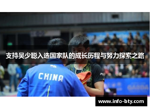 支持吴少聪入选国家队的成长历程与努力探索之路
