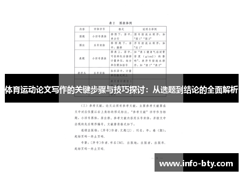 体育运动论文写作的关键步骤与技巧探讨：从选题到结论的全面解析